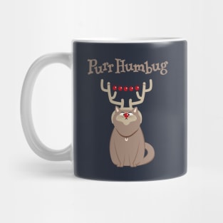 Purr Humbug. Not-So-Festive Cat. Mug